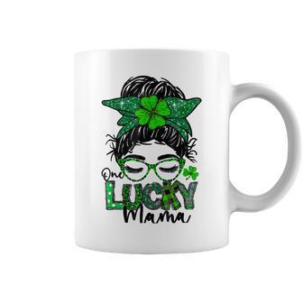 One Lucky Mama Messy Bun Shamrock St Patricks Day Coffee Mug | Favorety AU