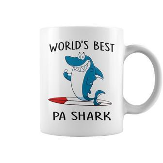 Pa Grandpa Gift Worlds Best Pa Shark Coffee Mug - Seseable