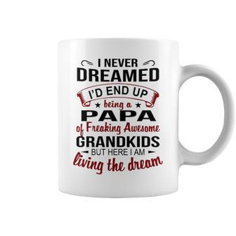 Papa Grandpa Gift Papa Of Freaking Awesome Grandkids Coffee Mug - Seseable