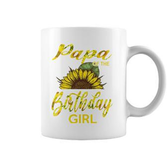 Papa Of The Birthday Girl Dad Sunflower Coffee Mug | Mazezy