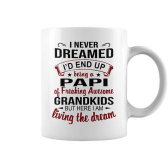 Papi Grandpa Gift Papi Of Freaking Awesome Grandkids Coffee Mug - Seseable