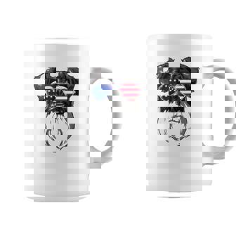 Patriotic Schnauzer American Flag Glasses 4Th July Schnauzer Coffee Mug | Mazezy