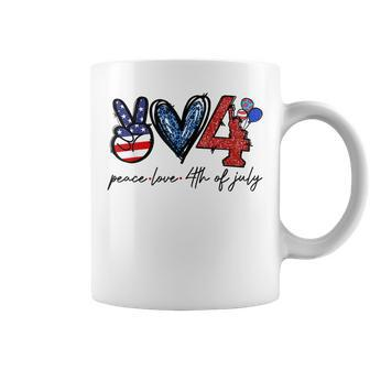 Peace Love Freedom 4Th Of July Independence Day Coffee Mug - Seseable
