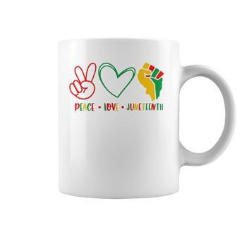 Peace Love Juneteenth Black Pride Freedom Independence Coffee Mug | Mazezy AU