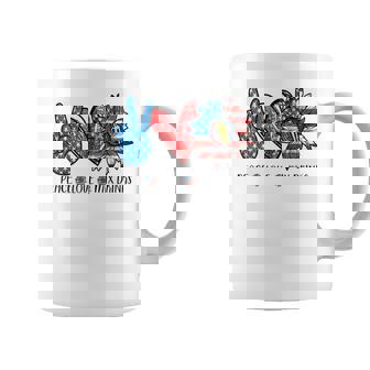 Peace Love Mix Drinks Sunflower American Flag 4Th Of July Coffee Mug - Seseable