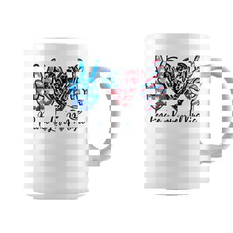 Peace Love Music Us Flag 4Th Of July Music Teacher Patriotic Coffee Mug - Seseable