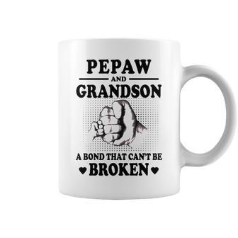Pepaw Grandpa Gift Pepaw And Grandson A Bond That Cant Be Broken Coffee Mug - Seseable