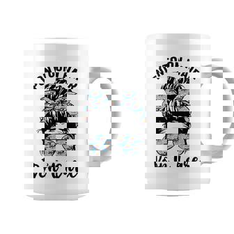 Pontoon Captain Boating Pontoon Hair Dont Care Messy Bun Coffee Mug | Mazezy