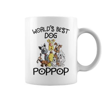 Poppop Grandpa Gift Worlds Best Dog Poppop Coffee Mug - Seseable