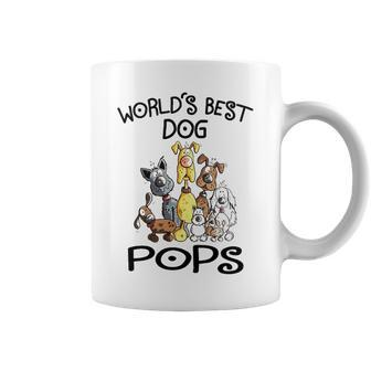 Pops Grandpa Gift Worlds Best Dog Pops Coffee Mug - Seseable