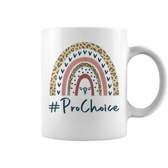 Pro Choice Leopard Rainbow Feminist Womens Rights My Choice Coffee Mug - Seseable