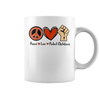 Protect Our Kids End Guns Violence Wear Orange Peace Sign Coffee Mug | Mazezy