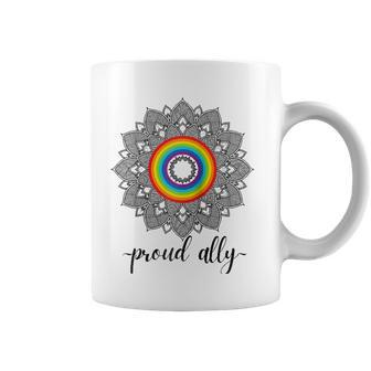 Proud Ally Lgbtqia Gay Pride Month Celebration Raglan Baseball Tee Coffee Mug | Mazezy CA