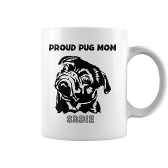 Proud Pug Mom With Pug Portrait Coffee Mug | Mazezy