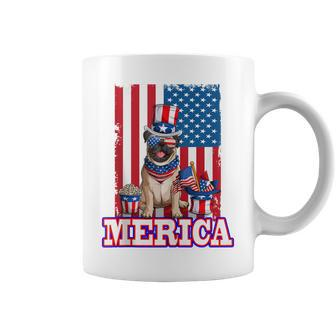 Pug Dad Mom 4Th Of July American Flag Merica Dog Coffee Mug - Seseable
