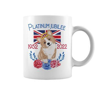 Queens Platinum Jubilee 2022 British Monarch Queen Corgi Coffee Mug | Mazezy