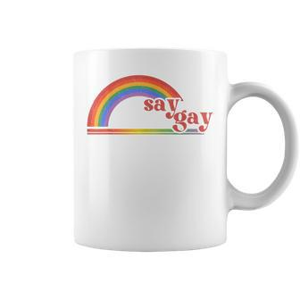 Rainbow Say Gay Protect Queer Kids Pride Month Lgbt Coffee Mug - Seseable