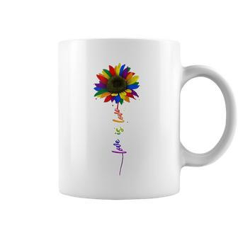 Rainbow Sunflower Love Is Love Lgbt Gay Lesbian Pride Coffee Mug | Mazezy AU