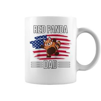 Red Panda Us Flag 4Th Of July Fathers Day Red Panda Dad Coffee Mug - Seseable