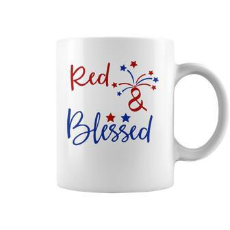 Red White Blessed 4Th Of July Cute Patriotic America Coffee Mug | Mazezy