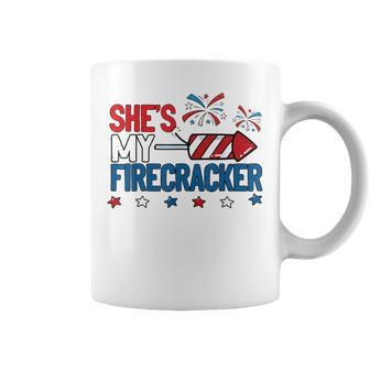 Shes My Firecracker 4Th July Matching Couples His And Hers Coffee Mug - Seseable