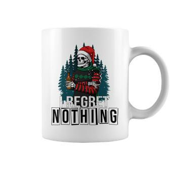 Skeleton Santa I Regret Nothing Christmas Coffee Mug | Favorety