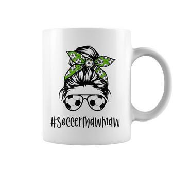 Soccer Mawmaw Life Messy Bun Hair Soccer Lover Mothers Day Coffee Mug | Mazezy