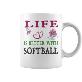 Softball Sport Lover Life Is Better With Softball Coffee Mug | Favorety UK