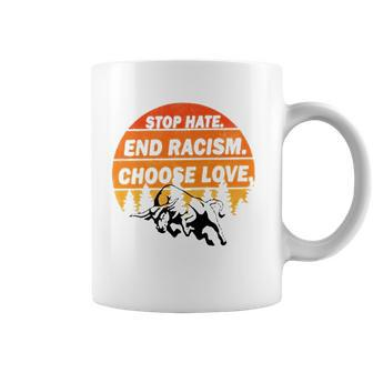 Stop Hate End Racism Choose Love Buffalo Version Coffee Mug | Mazezy