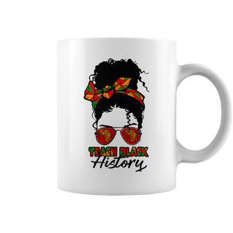 Teacher African Women Messy Bun Teach Black History Month Coffee Mug | Favorety DE