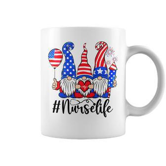 Three American Gnomes Nurses 4Th Of July Nurse Life Women T-Shirt Coffee Mug - Seseable