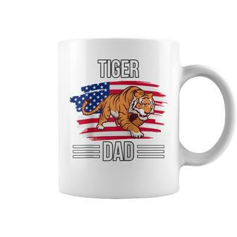 Tiger Us Flag 4Th Of July Fathers Day Tiger Dad Coffee Mug - Seseable