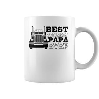 Truck Driver Dad Funny Gift Best Truckin Papa Ever Coffee Mug | Mazezy