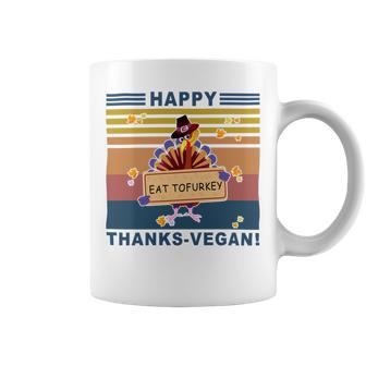 Turkey Happy Thanks Vegan Turkey Vintage Retro Coffee Mug | Favorety