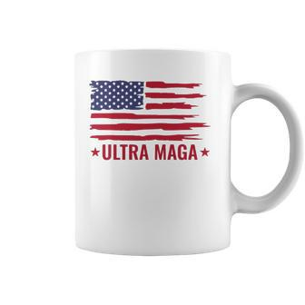 Ultra Mega Patriotic Trump Republicans American Flag Coffee Mug | Mazezy