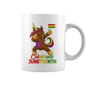 Unicorn Dabbing Juneteenth Celebrate Black Women Girls Kids Coffee Mug | Mazezy DE