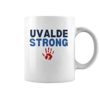 Uvalde Strong Pray For Texas Protect Bloody Handprint Coffee Mug | Mazezy