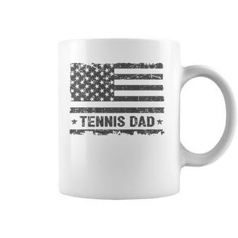 Vintage Tennis Dad America Us Flag Patriot Funny Gift Coffee Mug | Mazezy