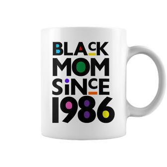 Womens Black Mom Since 1986 Funny Mothers Day Child Birthday Year Coffee Mug - Seseable