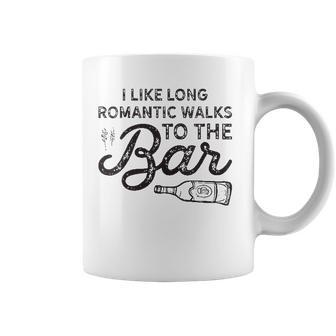Womens I Like Long Romantic Walks To The Bar Funny Drinking Coffee Mug | Mazezy