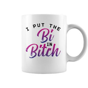 Womens I Put The Bi In Bitch Funny Bisexual Pride Flag Lgbt Gift Coffee Mug | Mazezy