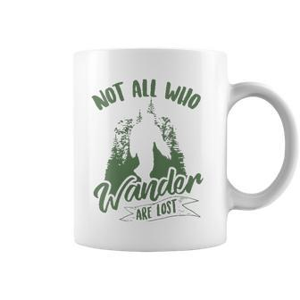 Womens Not All Who Wander Are Lost Yeti Lovers Funny Bigfoot Gift Coffee Mug | Mazezy