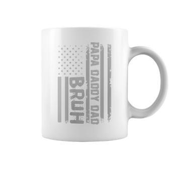 Womens Papa Daddy Dad Bruh Fathers Day 4Th Of July Usa Flag Gift Coffee Mug - Seseable