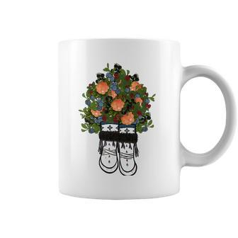 Womens Peach Flower On Boots Lovers Gift Coffee Mug | Mazezy