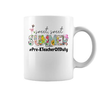 Womens Sweet Summer Time Pre-K Teacher Off Duty Last Day Of School Coffee Mug | Mazezy DE