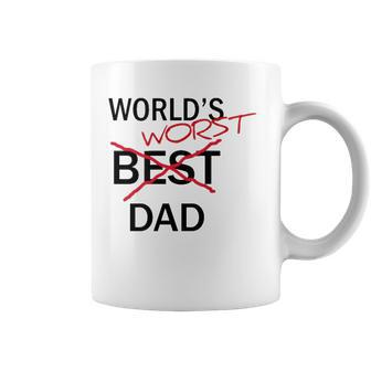 Worlds Worst Dad Funny Fathers Day Gag Gift Coffee Mug | Mazezy