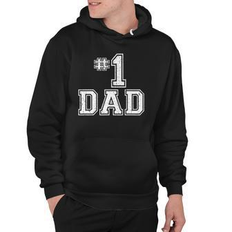 1 Dad Number One Daddy Fathers Day Vintage Style Hoodie - Thegiftio UK