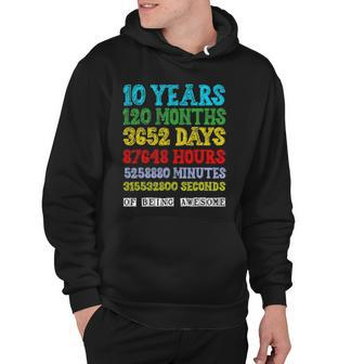 10 Years Of Being Awesome Happy 10Th Birthday Ten Countdown Hoodie | Mazezy