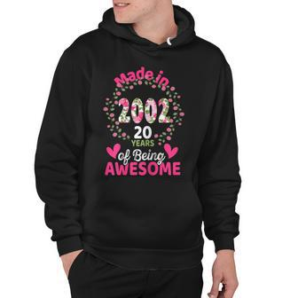 20 Years Old 20Th Birthday Born In 2002 Women Girls Floral Hoodie - Seseable