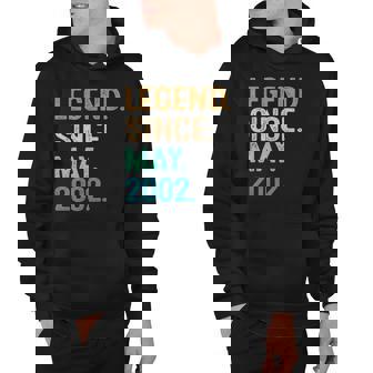 20 Years Old Gift Legend Since May 2002 20Th Birthday Vintage Hoodie | Mazezy